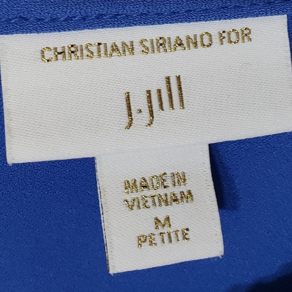 J.Jill For Christian Siriano Blue Midi Dress W/Stretch Sz Medium Petite MP - Picture 2 of 13